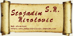 Stojadin Mirolović vizit kartica